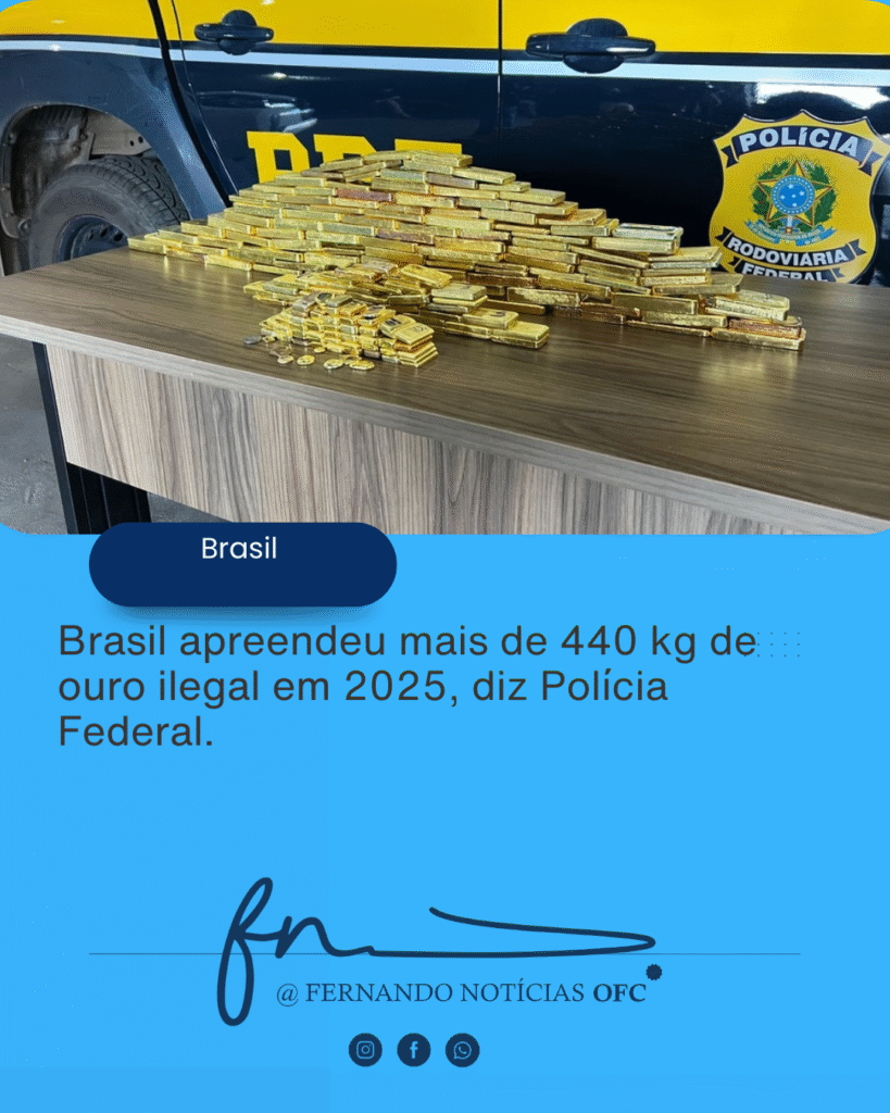 Brasil apreende mais de 447 kg de ouro ilegal em 2025; Roraima lidera.